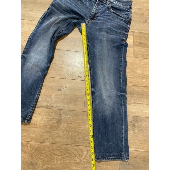 BKE Buckle Mason Tapered Mens 32X28 Thick Stitch Whiskers Blue Denim Jeans - Picture 5 of 9